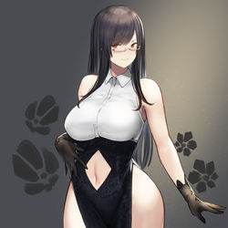 This is a pixiv picture whose title is スリットお姉さん.