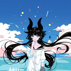 This is a pixiv picture whose title is 半怪獣ちゃん2.