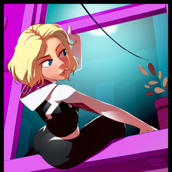 This is a pixiv picture whose title is Spidergwen.