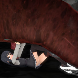 This is a pixiv picture whose title is 丸呑み朝潮（企画の前日譚）.