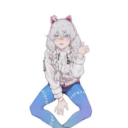 This is a pixiv picture whose title is 摸鱼.