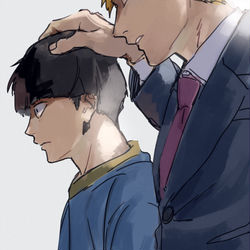 This is a pixiv picture whose title is モブと師匠.