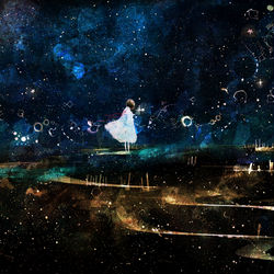 This is a pixiv picture whose title is 夜明.