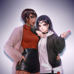 This is a pixiv picture whose title is Casual Karma and Irelia.
