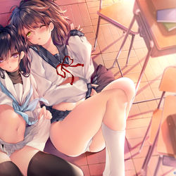 This is a pixiv picture whose title is 放課後の教室.