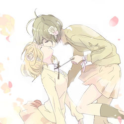 This is a pixiv picture whose title is 花びらと加瀬さん。.