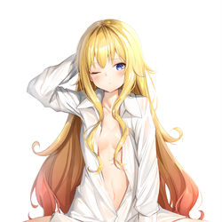 This is a pixiv picture whose title is はだけたYシャツ.