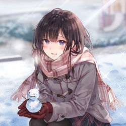 This is a pixiv picture whose title is 雪の日の待ち合わせ.