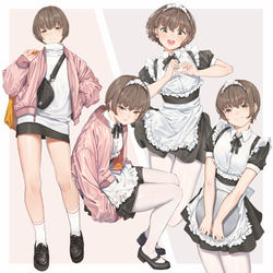 This is a pixiv picture whose title is 上班與下班.