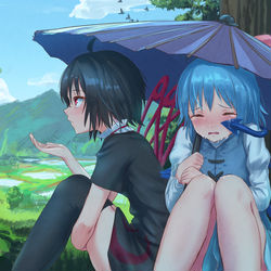 This is a pixiv picture whose title is やむまでそばにいてやるよ.
