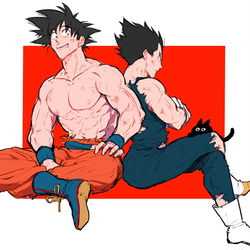This is a pixiv picture whose title is 悟空とベジータ.
