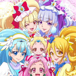 This is a pixiv picture whose title is HUGっと！プリキュア.