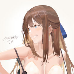 This is a pixiv picture whose title is 下着を外す仕草.