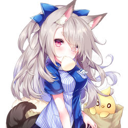 This is a pixiv picture whose title is もぐもぐ夕立.