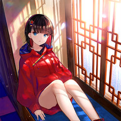 This is a pixiv picture whose title is 窓辺.