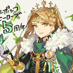 This is a pixiv picture whose title is 祝フルボッコヒーローズ５周年.