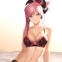 This is a pixiv picture whose title is 下着モデル「武蔵ちゃん」.