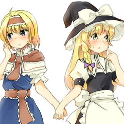 This is a pixiv picture whose title is 手をつなぐマリアリ.
