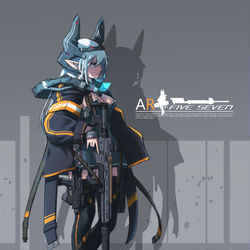 This is a pixiv picture whose title is パーカー系武装メカ少女.