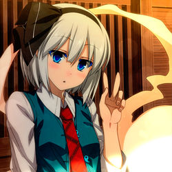 This is a pixiv picture whose title is 赤ネクタイピース妖夢ちゃん.