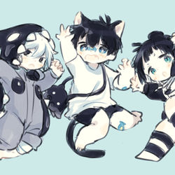 This is a pixiv picture whose title is ちっちゃいトリオ！.