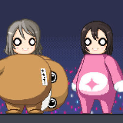 This is a pixiv picture whose title is 着ぐるみ姉妹ユニット.