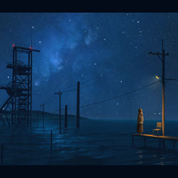 This is a pixiv picture whose title is 想いは遥か.