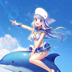 This is a pixiv picture whose title is 福音獣人ウェアシロイルカ.