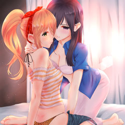 This is a pixiv picture whose title is [Citrus] 藍原柚子 x 藍原芽衣 (4).