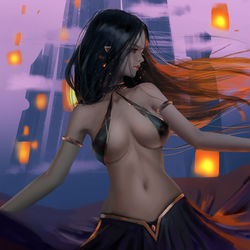 This is a pixiv picture whose title is 灯笼夜.