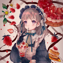 This is a pixiv picture whose title is 苺とメイドさん。.