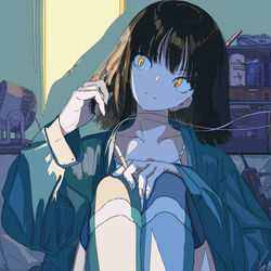 This is a pixiv picture whose title is 陽炎.