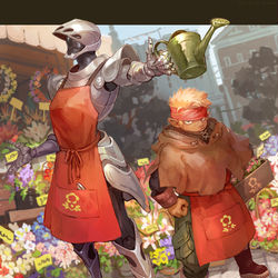 This is a pixiv picture whose title is 【PFLS】花屋夫婦のガデンとラルトゥイエ【ファイアランド】.