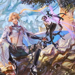 This is a pixiv picture whose title is 【PFLS】黒蝶の止まり木ヴァランタン・セルネ.