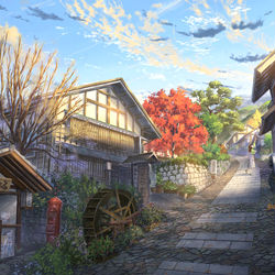 This is a pixiv picture whose title is 馬籠宿.