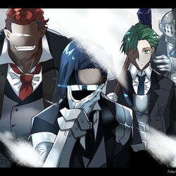 This is a pixiv picture whose title is 【PFLS】紳士と書いて紳士（ばんぞく）と読む【時雨平原の戦い】.