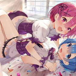 This is a pixiv picture whose title is レムラム誕生日2019(*'ω'*).