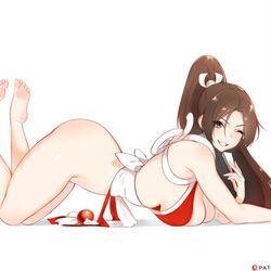 This is a pixiv picture whose title is Mai Shiranui.