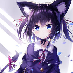 This is a pixiv picture whose title is ツインテール黒猫ちゃん.