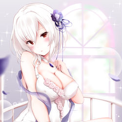 This is a pixiv picture whose title is 指揮官と朝を迎えたシリアス.