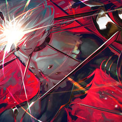 This is a pixiv picture whose title is 真の英雄は目で殺す.