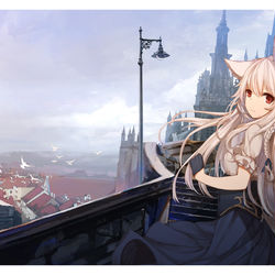 This is a pixiv picture whose title is わたしの住む街.
