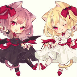 This is a pixiv picture whose title is レミフラにゃん.