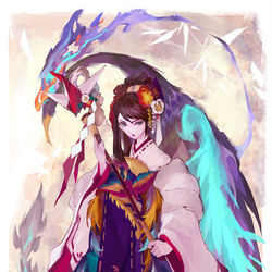 This is a pixiv picture whose title is 陰陽師/八百比丘尼/新春2019.