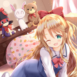 This is a pixiv picture whose title is 夕暮れの部屋で.