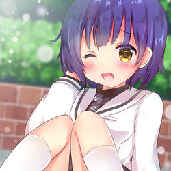 This is a pixiv picture whose title is 転んだ拍子に見えちゃったマヤちゃん♥.