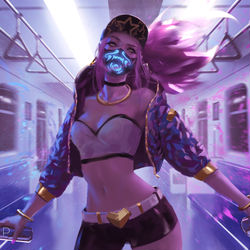 This is a pixiv picture whose title is Akali.