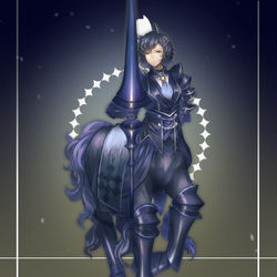 This is a pixiv picture whose title is 【PFLS】 チェス隊ー黒騎－ ナイト 【ノーザリア】.