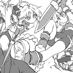 This is a pixiv picture whose title is おさげ☆アクション.