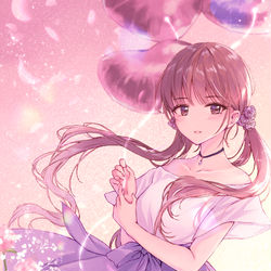 This is a pixiv picture whose title is 花咲く街で.